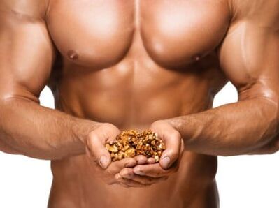 By eating nuts, a man will provide himself with good potential